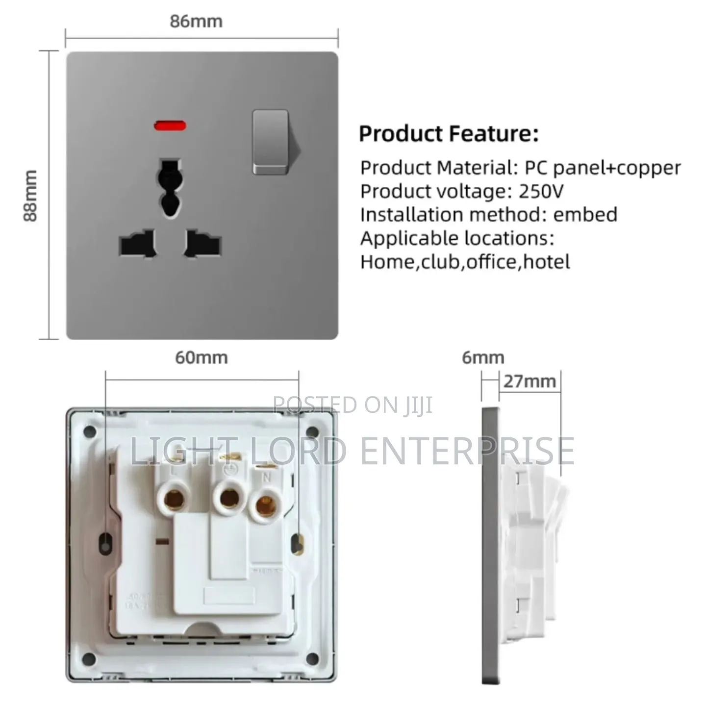 Huffington Socket and Switches