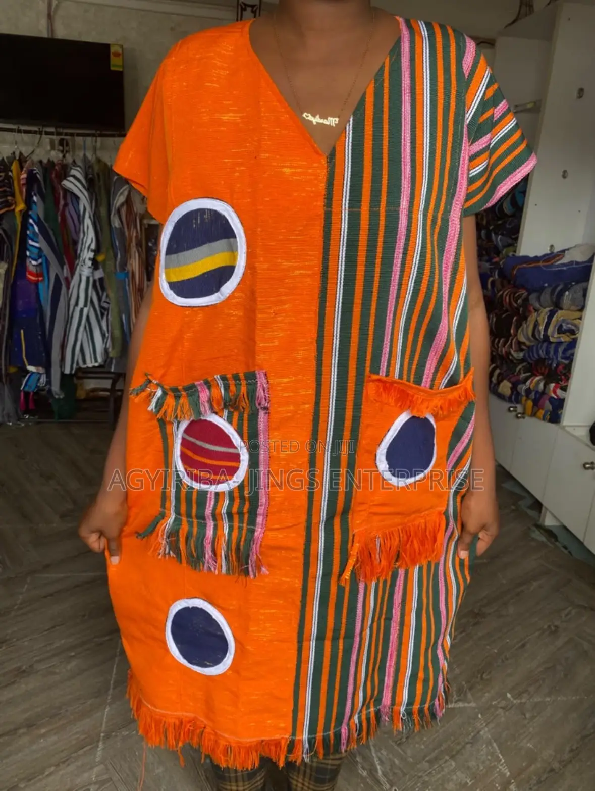 Bubu Smock Dress in Orange