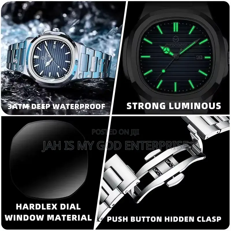 PAAZOMU 614 Luxury Quartz Wristwatch-Silver Blue