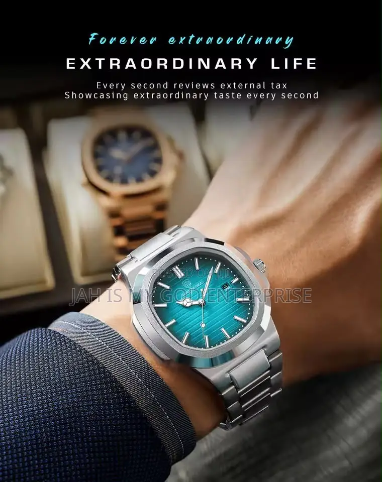 PAAZOMU 614 Luxury Quartz Wristwatch-Silver Green