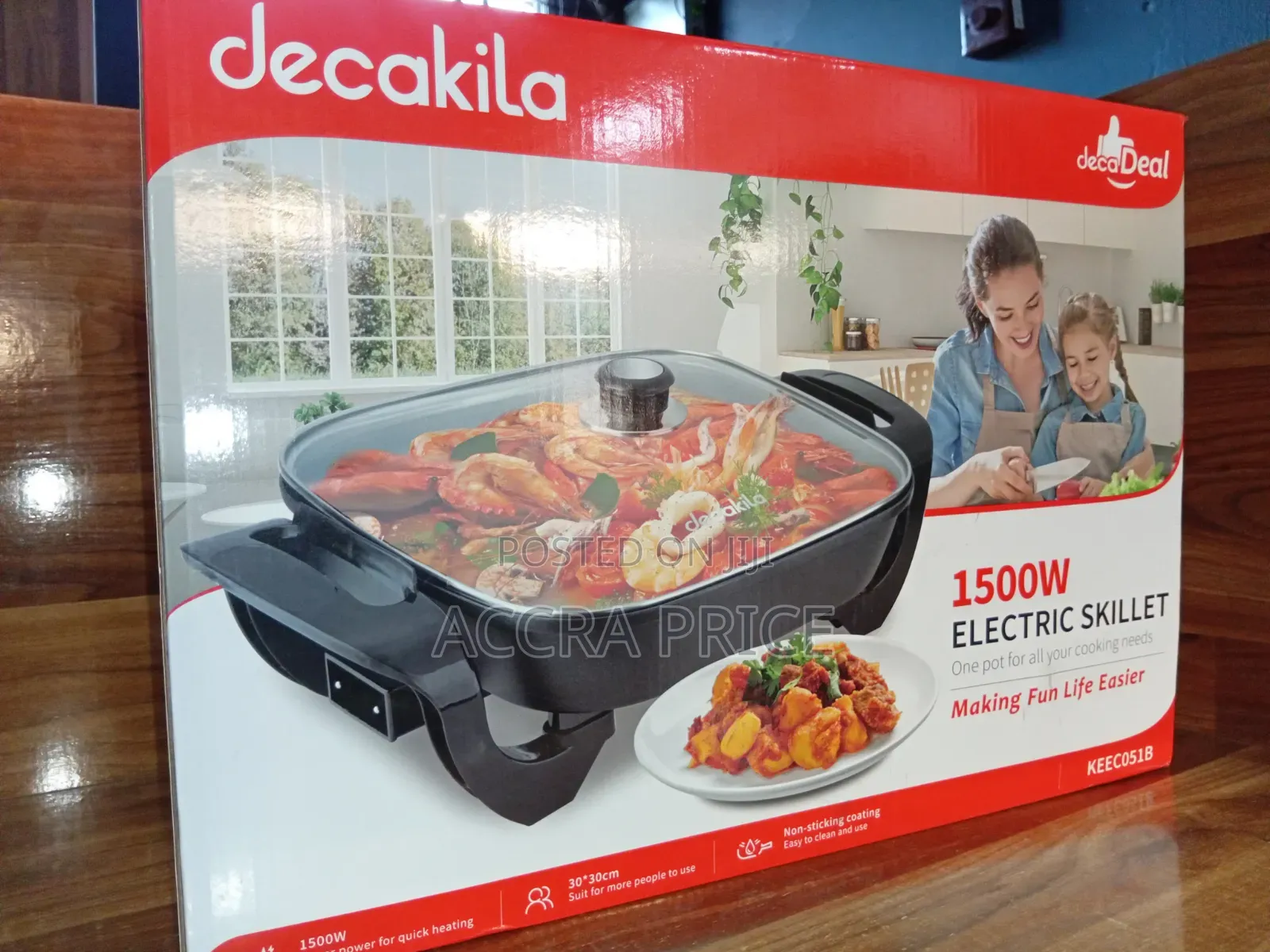 Easy Cook Electric Skillet,nice Serve Decakila Electric Skillet,1500W