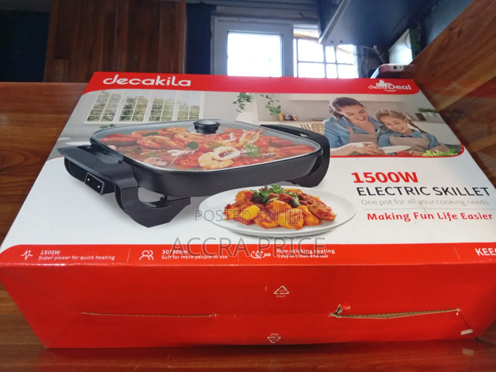 Easy Cook Electric Skillet,nice Serve Decakila Electric Skillet,1500W