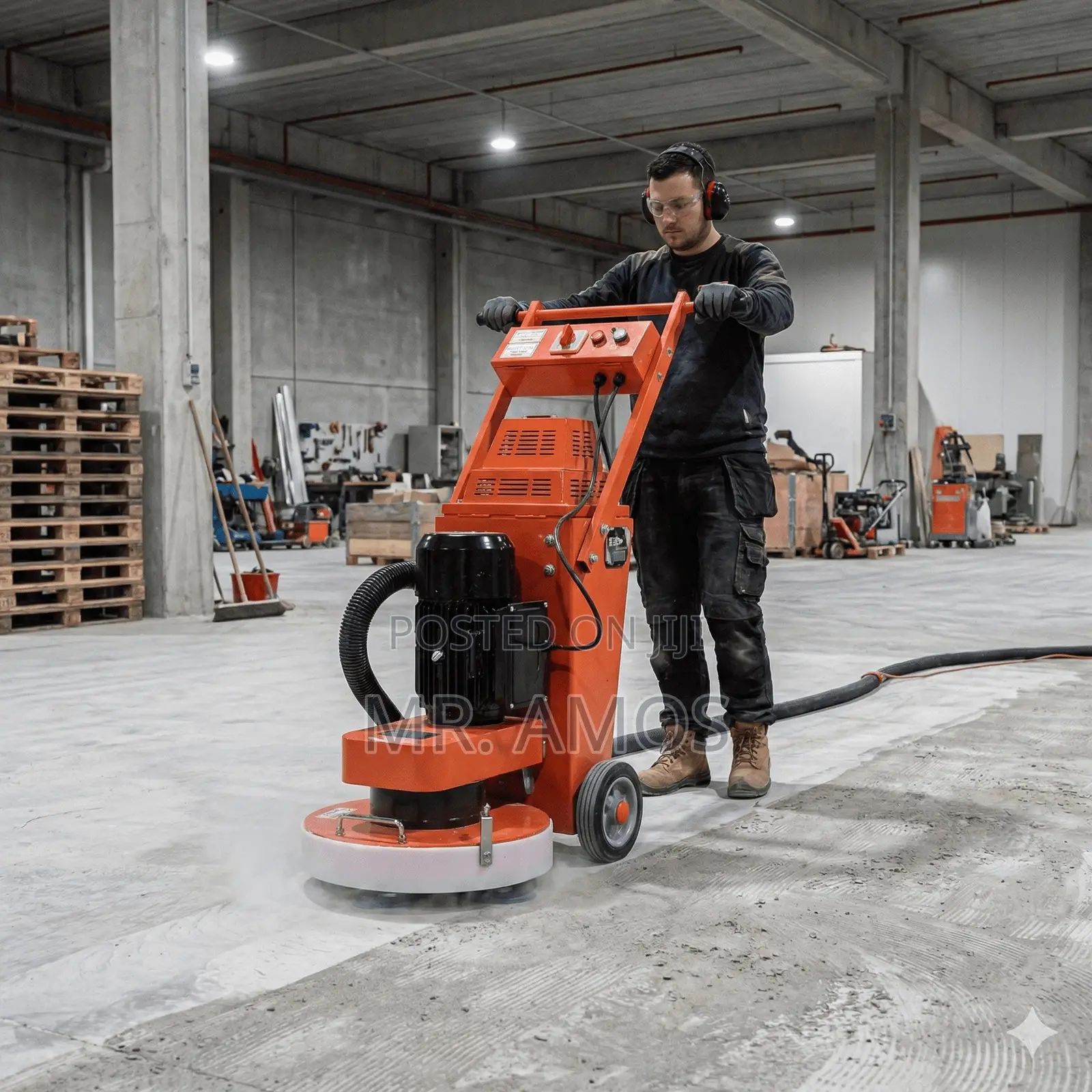 Concrete Grinder With Built in Vacuum Cleaner 4kw 380v +Sand Paper