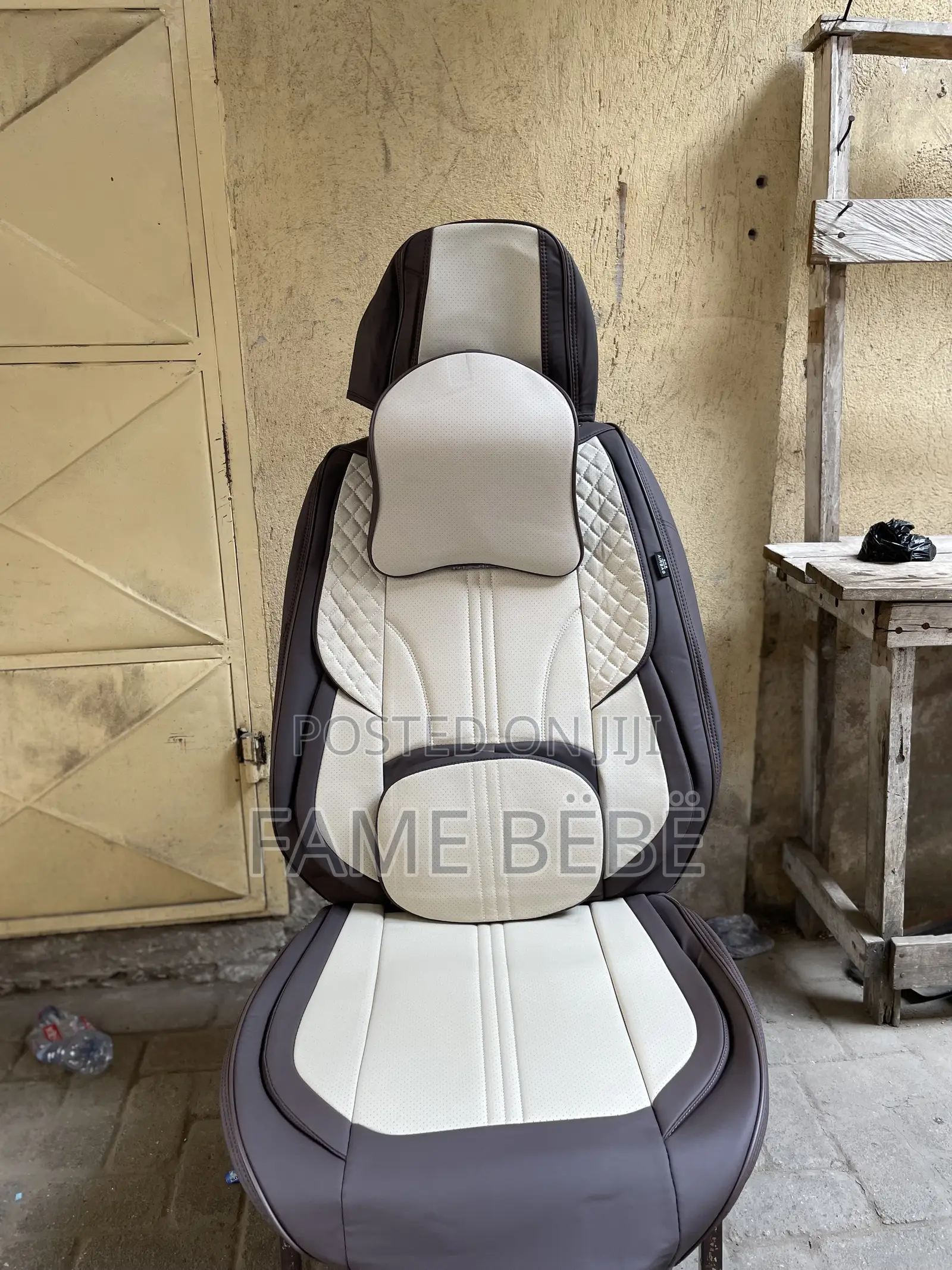 Premium Luxury Car Seat Cover Set - Beige & Brown