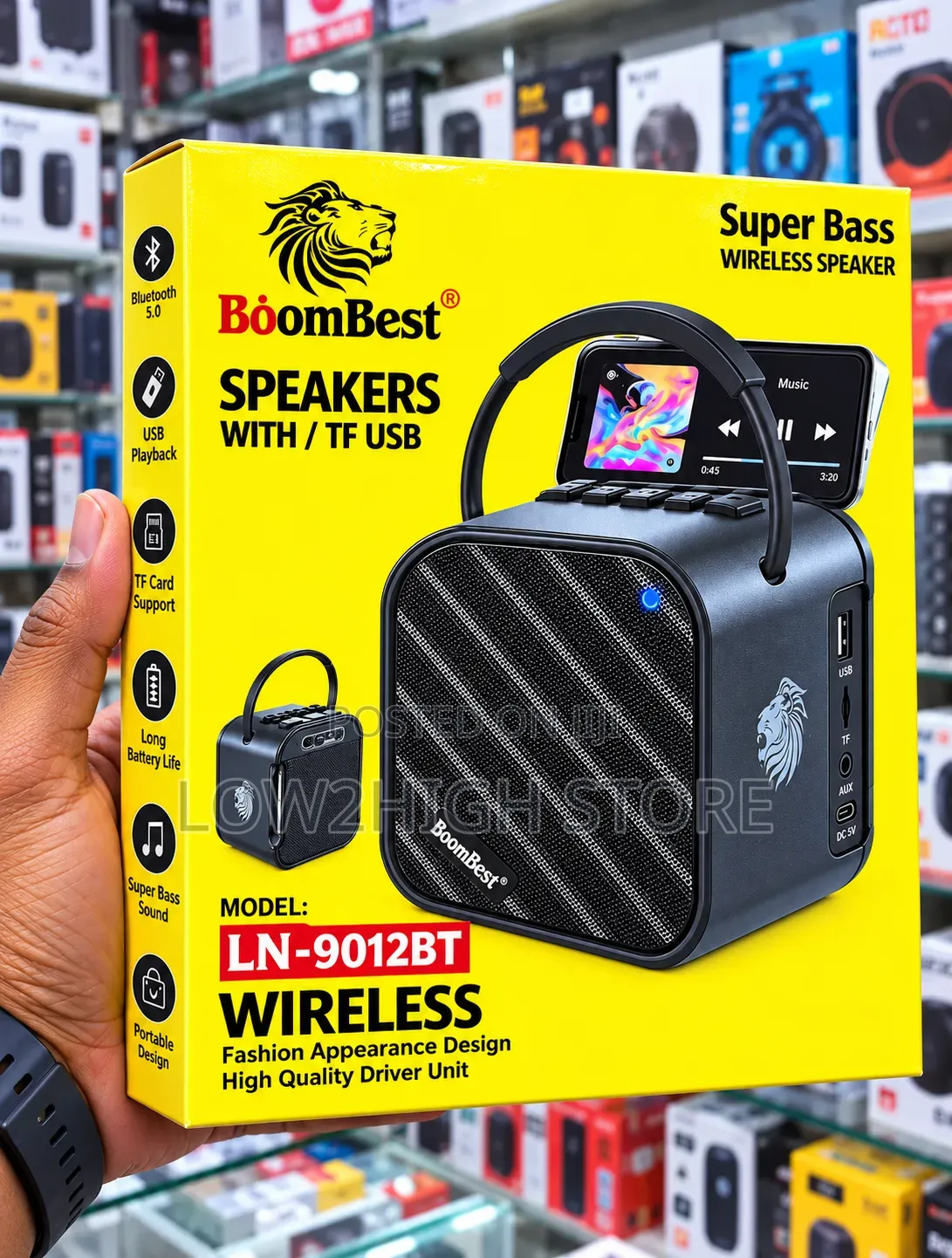 BoomBest LN-9012BT 45W SuperBass Wireless Bluetooth Speaker- Low2High