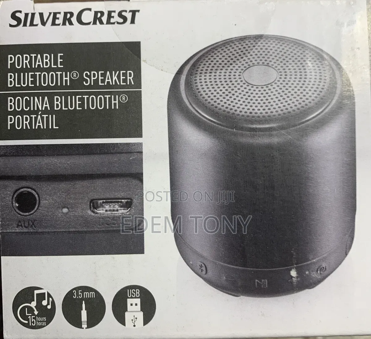 New SilverCrest 5.0 Portable Bluetooth Speaker 33ft Range 15hr Battery