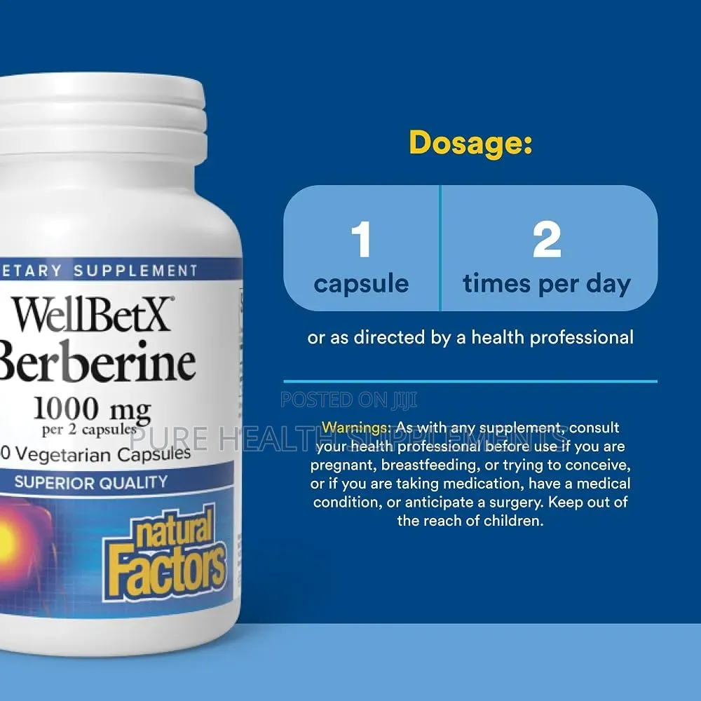 WellBetX Berberine, 500 Mg, Blood Sugar Balance, 60 Veggie Capsules