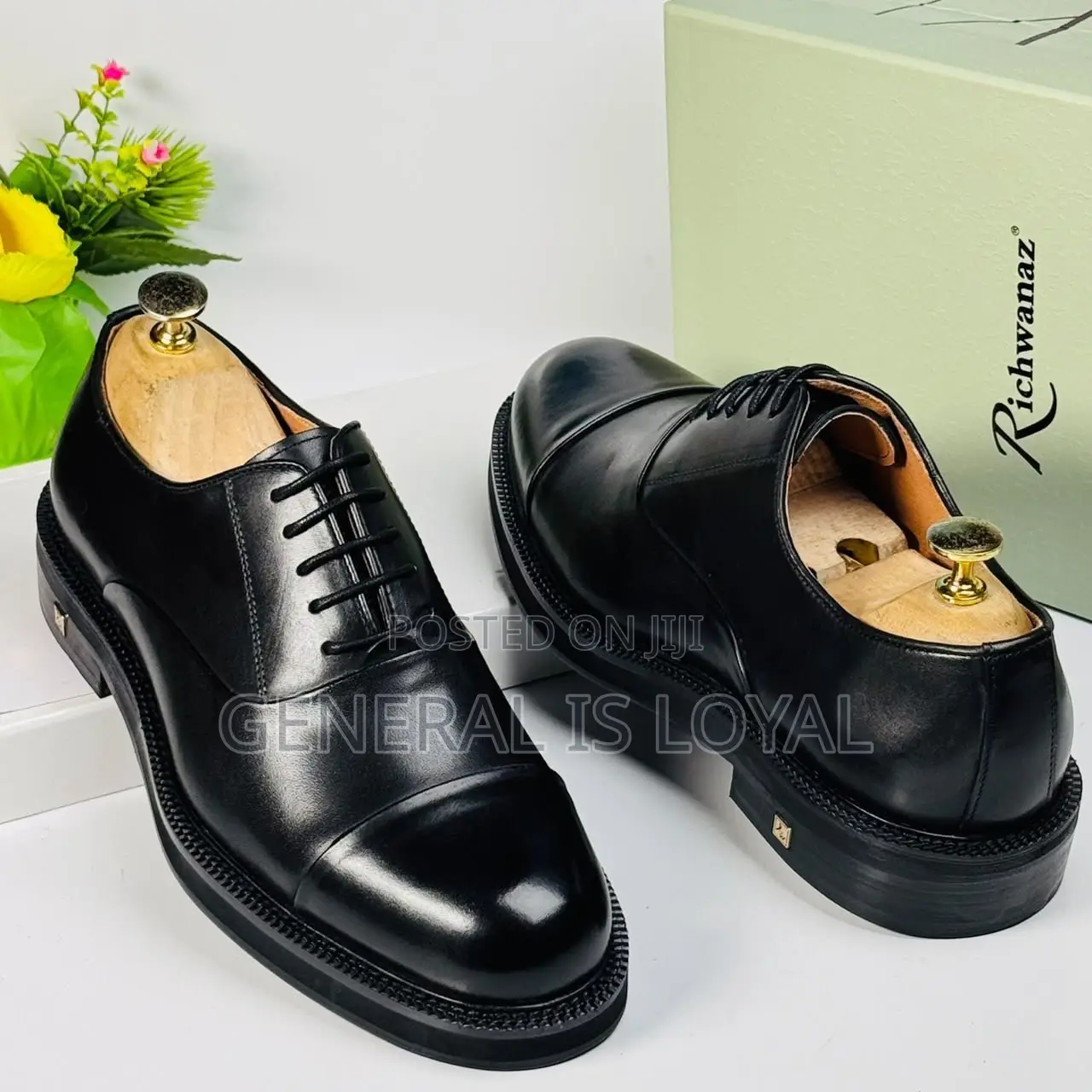 Richwanz Black Men Thick Sole Shoe