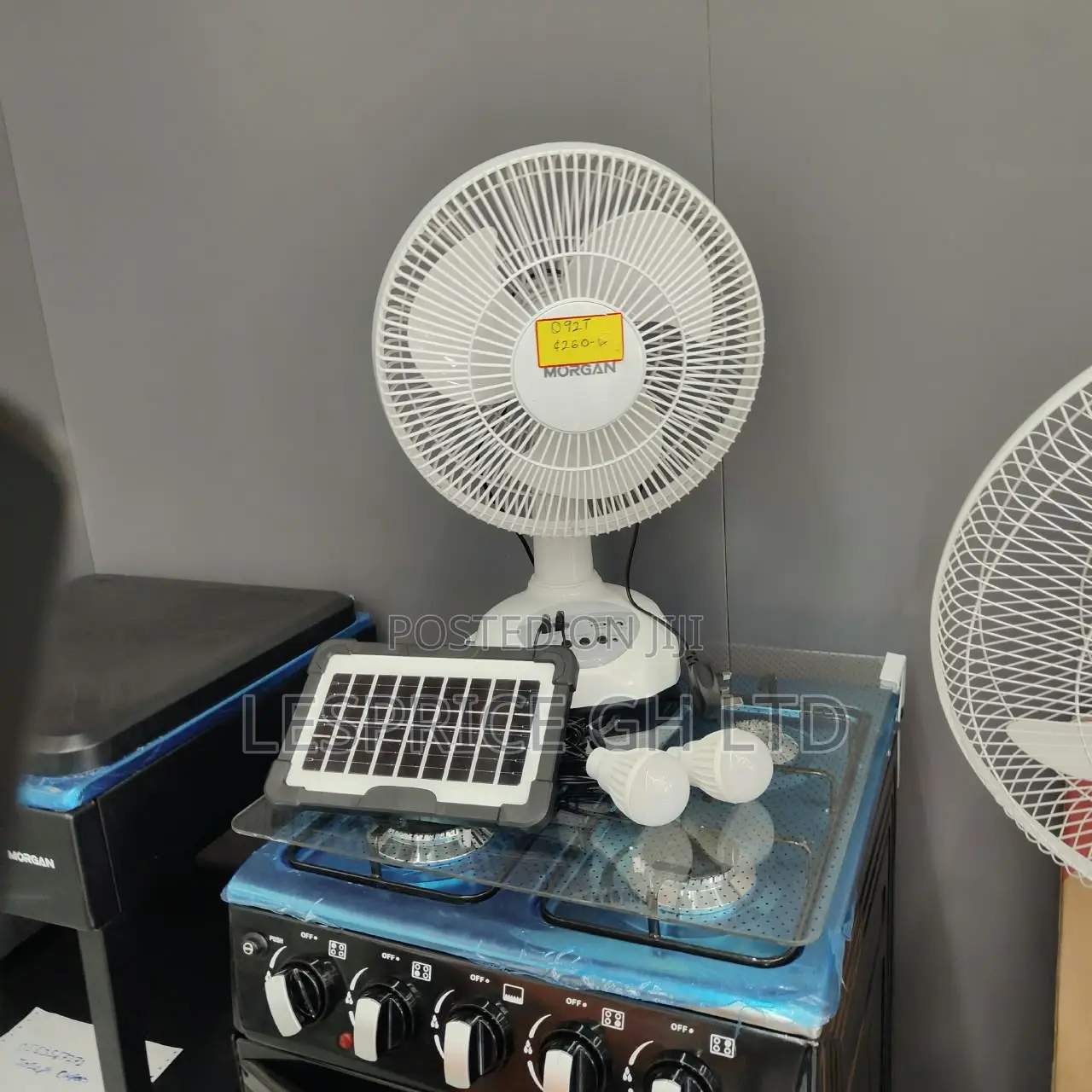 The Number One Rechargeable Fan With Solar Panels & Bulbs From Morgan