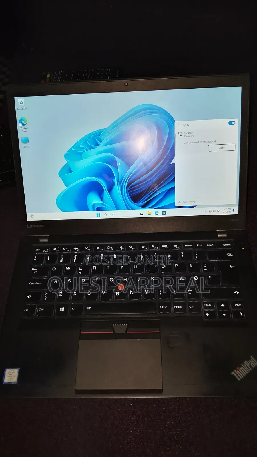 Laptop Lenovo ThinkPad T14 8GB Intel Core i5 SSD 128GB