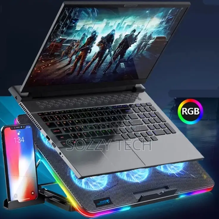 TopMate C12 Laptop Cooling Pad RGB Gaming Notebook Cooler for Desk/Lap