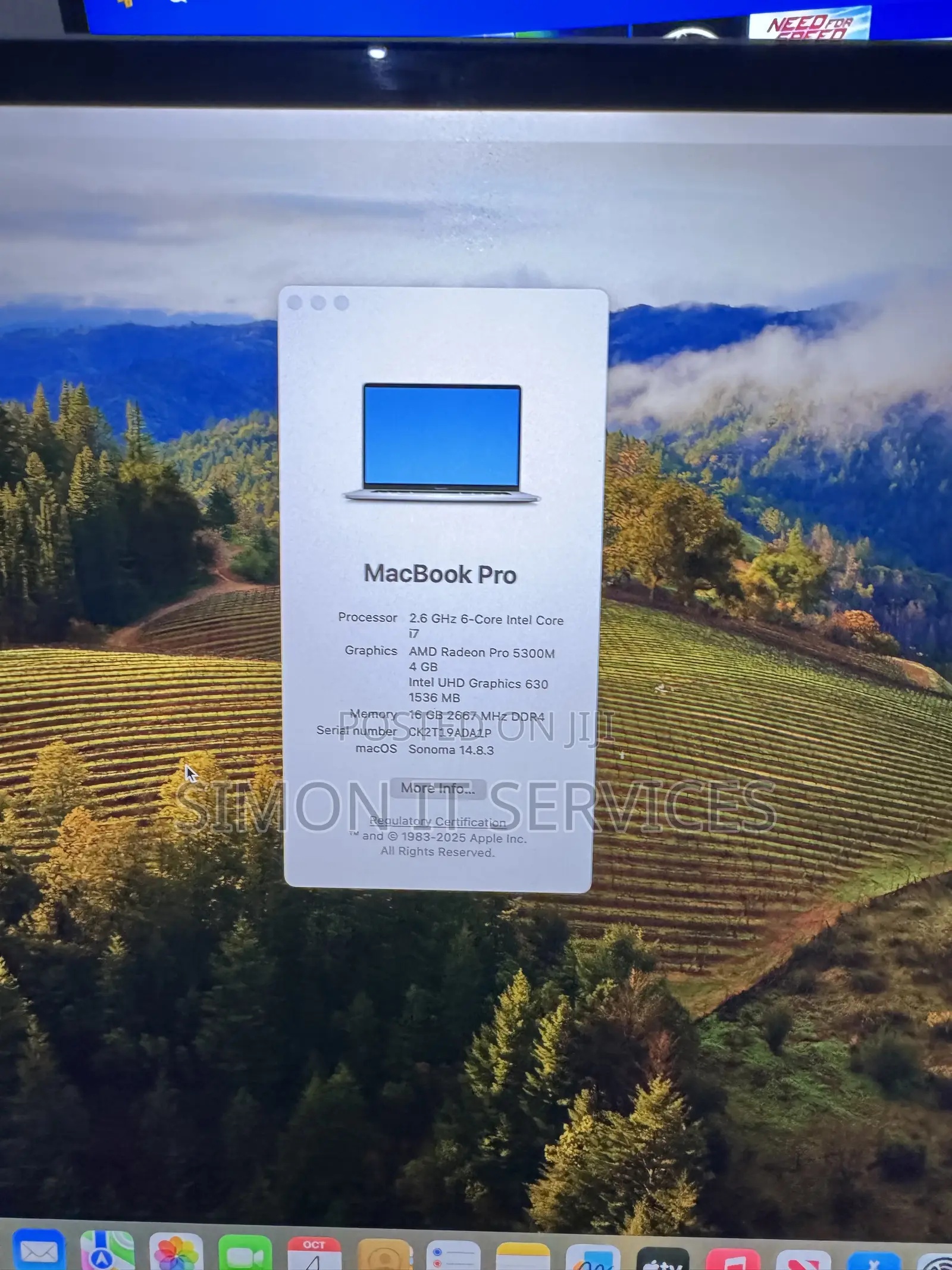 Laptop Apple MacBook Pro 2019 16GB Intel Core i7 SSD 512GB