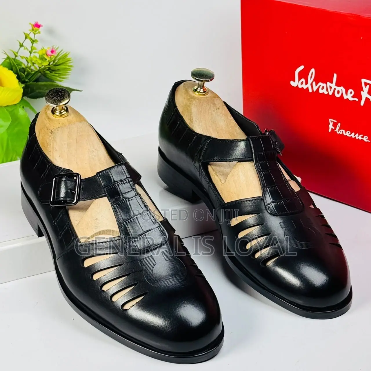 Black Salvatore Ferragamo Leather Hybrid Shoe-Sandals