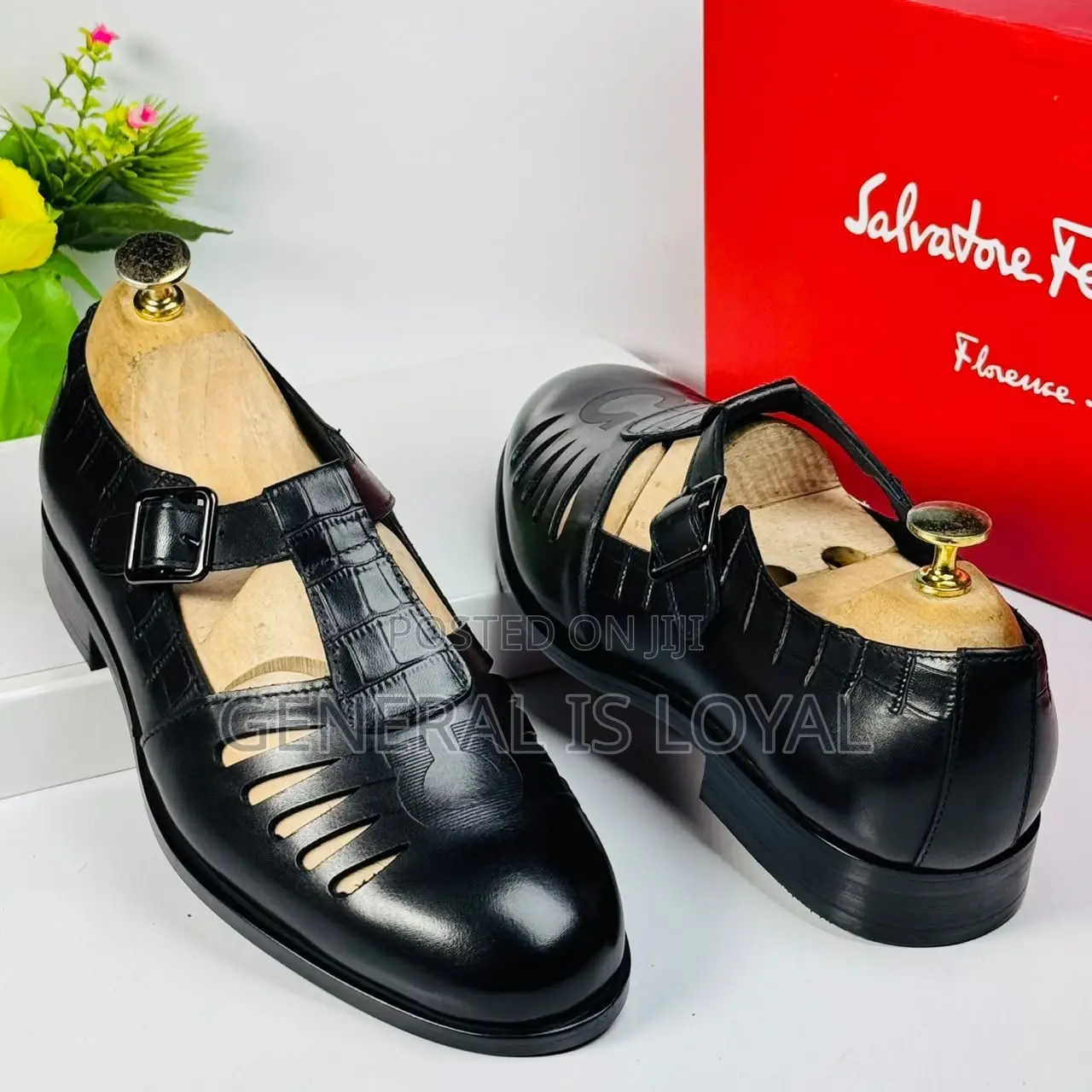 Black Salvatore Ferragamo Leather Hybrid Shoe-Sandals