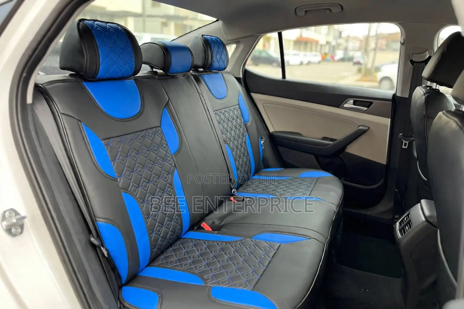 Black and Blue Diamond Luxury Seat Cover-Full Set