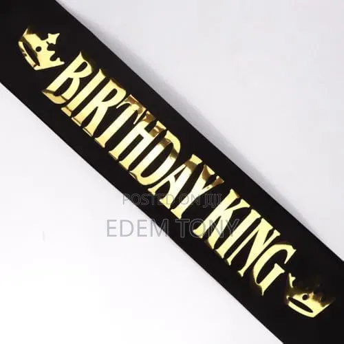 Birthday King Crown With Glittering Letter Sash -Rhinestone Crownpiece
