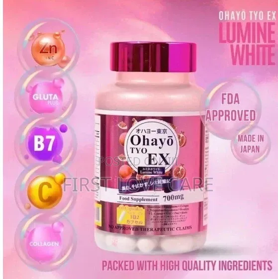Ohayo TYO EX Lumine White Glutathione 700mg, 60 Capsules