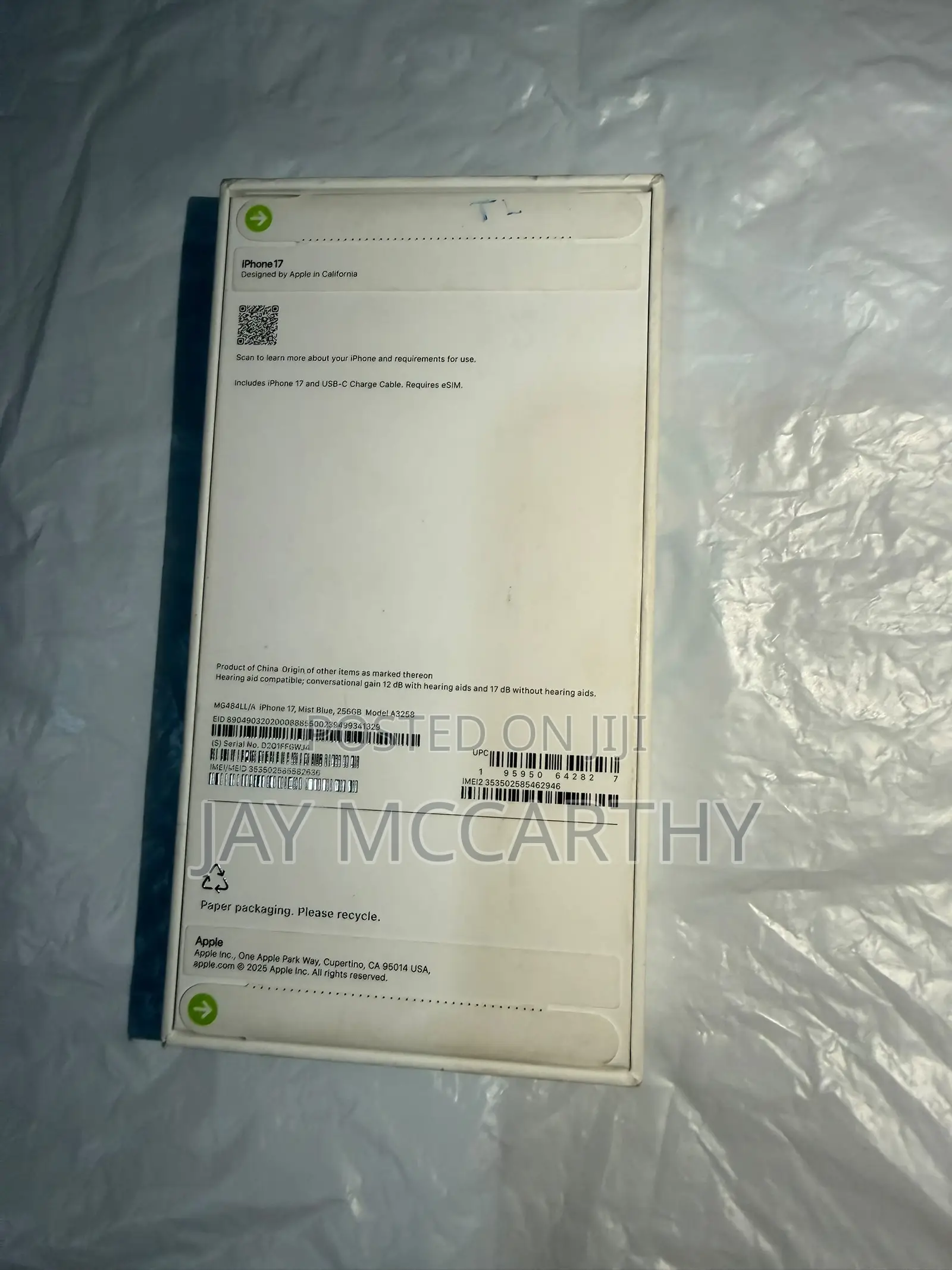 New Apple iPhone 17 256 GB Blue