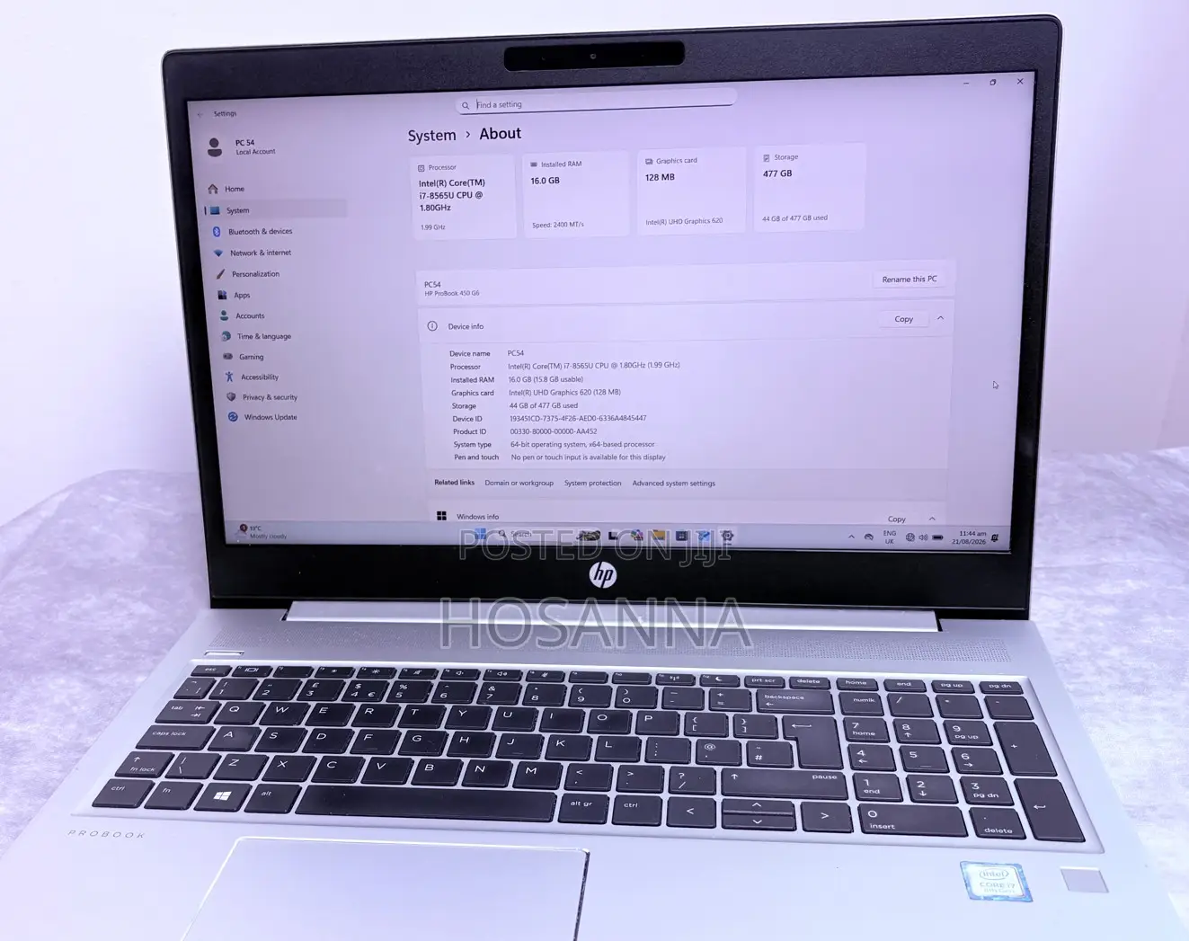 Laptop HP ProBook 450 G6 16GB Intel Core i7 SSD 512GB