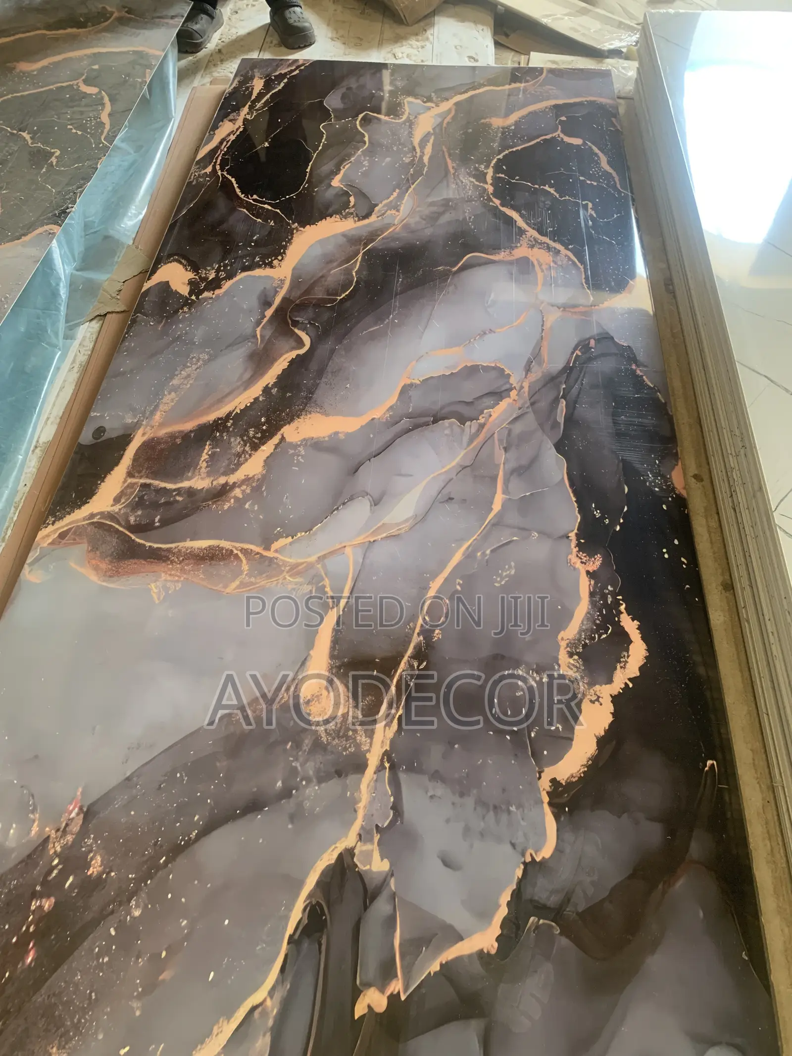 Modern High Gloss UV Marble Sheet Waterproof PVC Wall Tiles