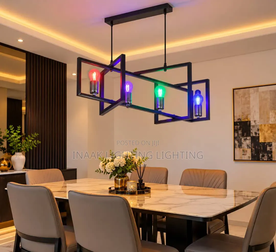 5-Bulb Industrial Cage Chandelier