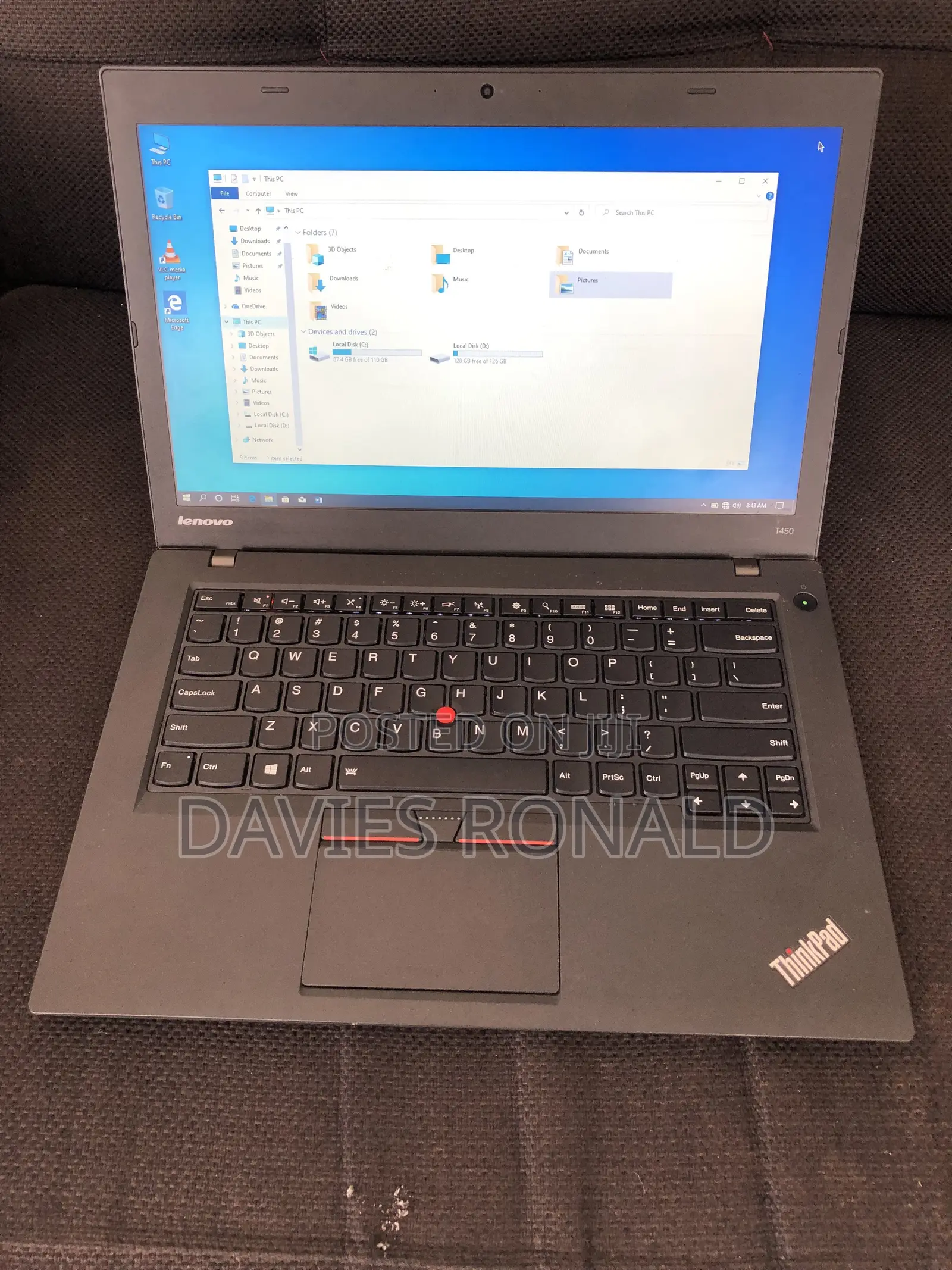 Laptop Lenovo ThinkPad T450 8GB Intel Core i5 SSD 256GB