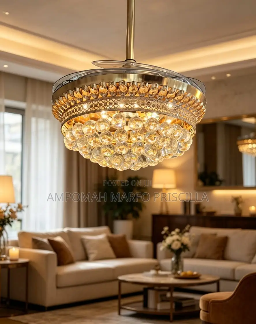 Luxury Modern Art Chandelier Light With Fan