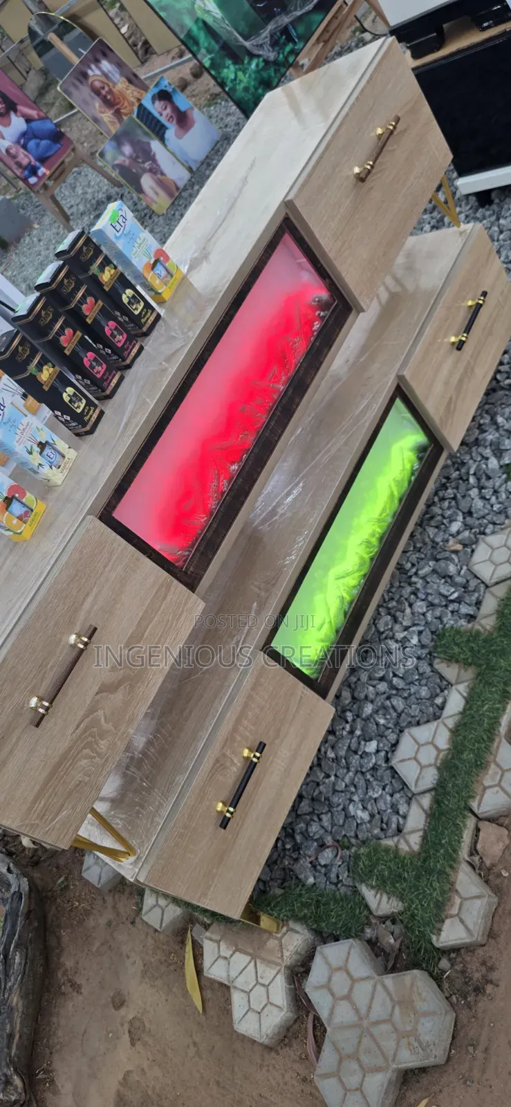 TV Stand With Coal Burning Animation + Remote