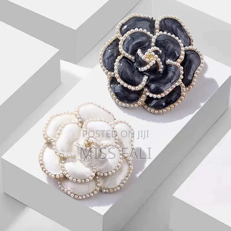 Noir Camellia Brooch