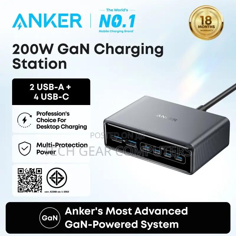 Anker Prime 200W 6-Port GaN Charging Station, Fast Charging USB C