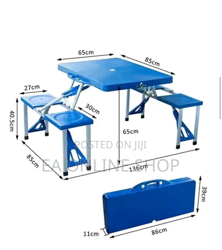 Four Seater Foldable Kids Table and Chair Set for Studying,Picnic,Camp