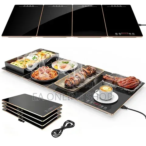 Electric Food Heating Plate 4 in 1 Set. Ceramic Potable Food Warmer