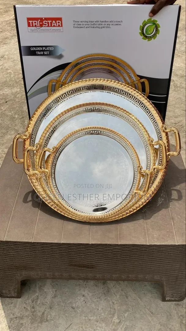 Serving Tray With Gold