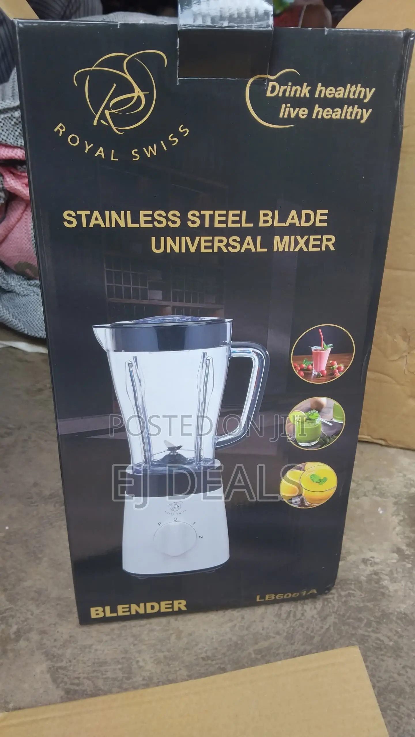 Royal Swiss Stainless Steel Blade Universal Mixer Blender 1.5L Glass