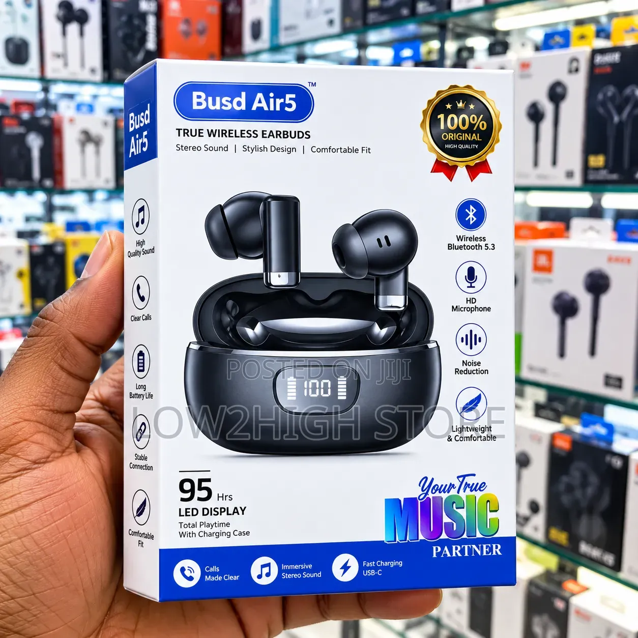 Busd Air5 TWS Wireless Bluetooth Earbuds - Low2High
