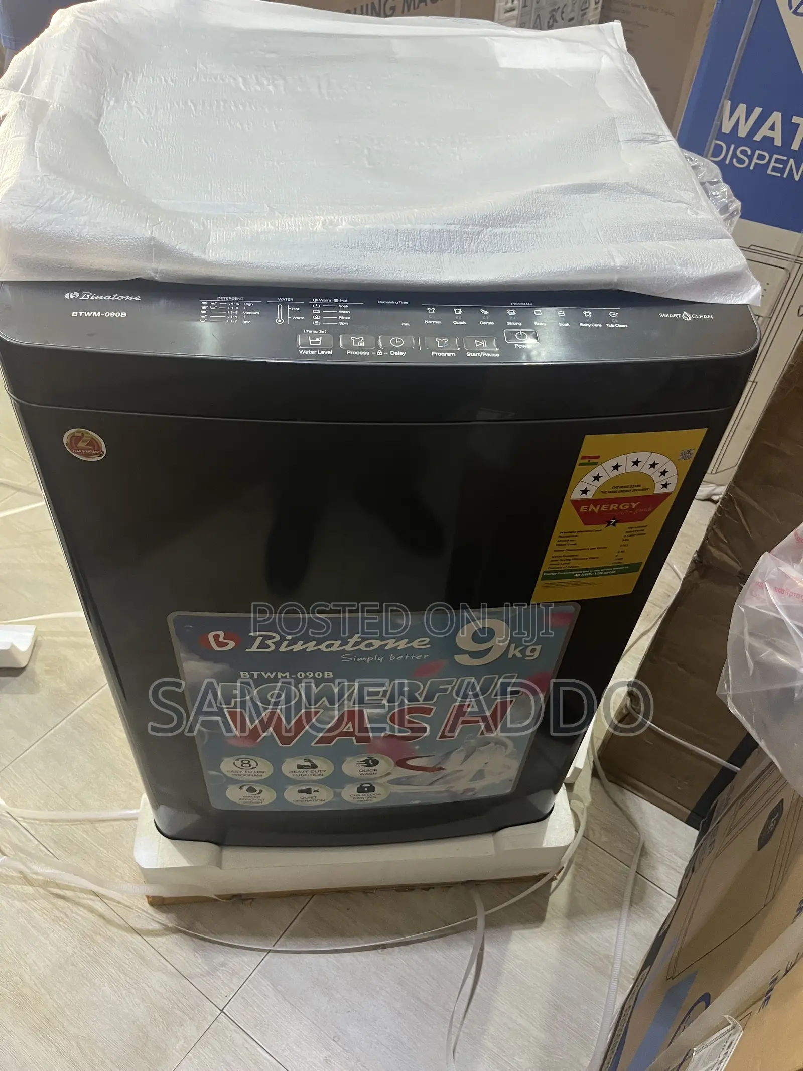 9kg Binatone Top Load Washing Machine