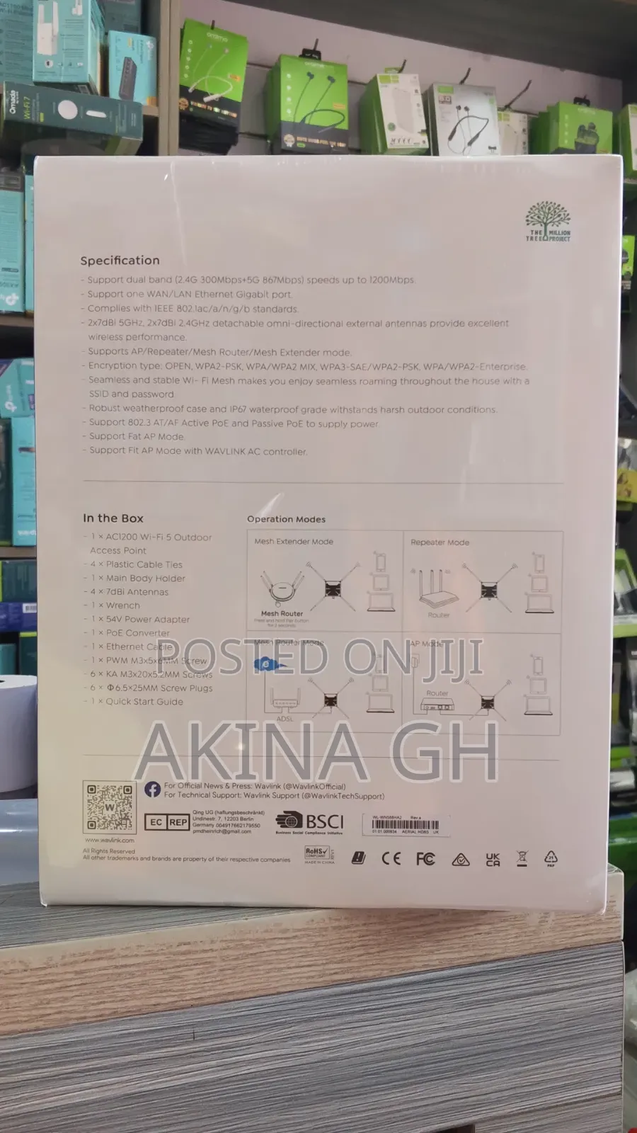 Wavlink AC1200 Wifi 5 Outdoor Access Point / AERIAL HD8S