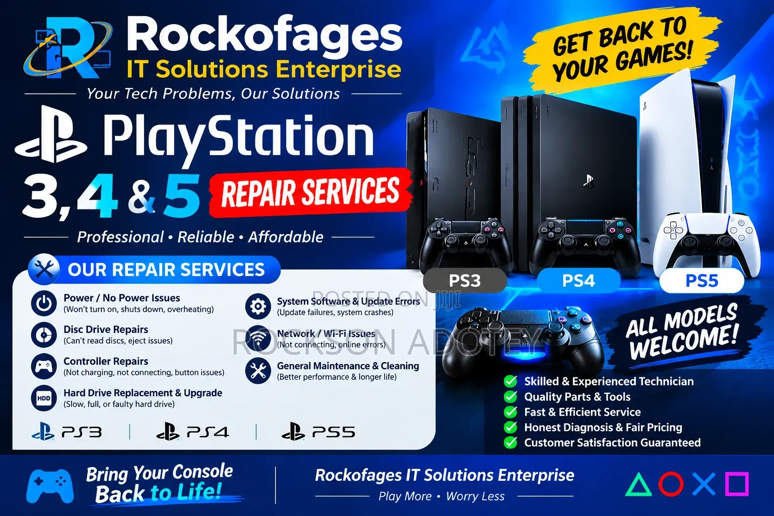 PlayStation 3, 4 & 5 Repair Services