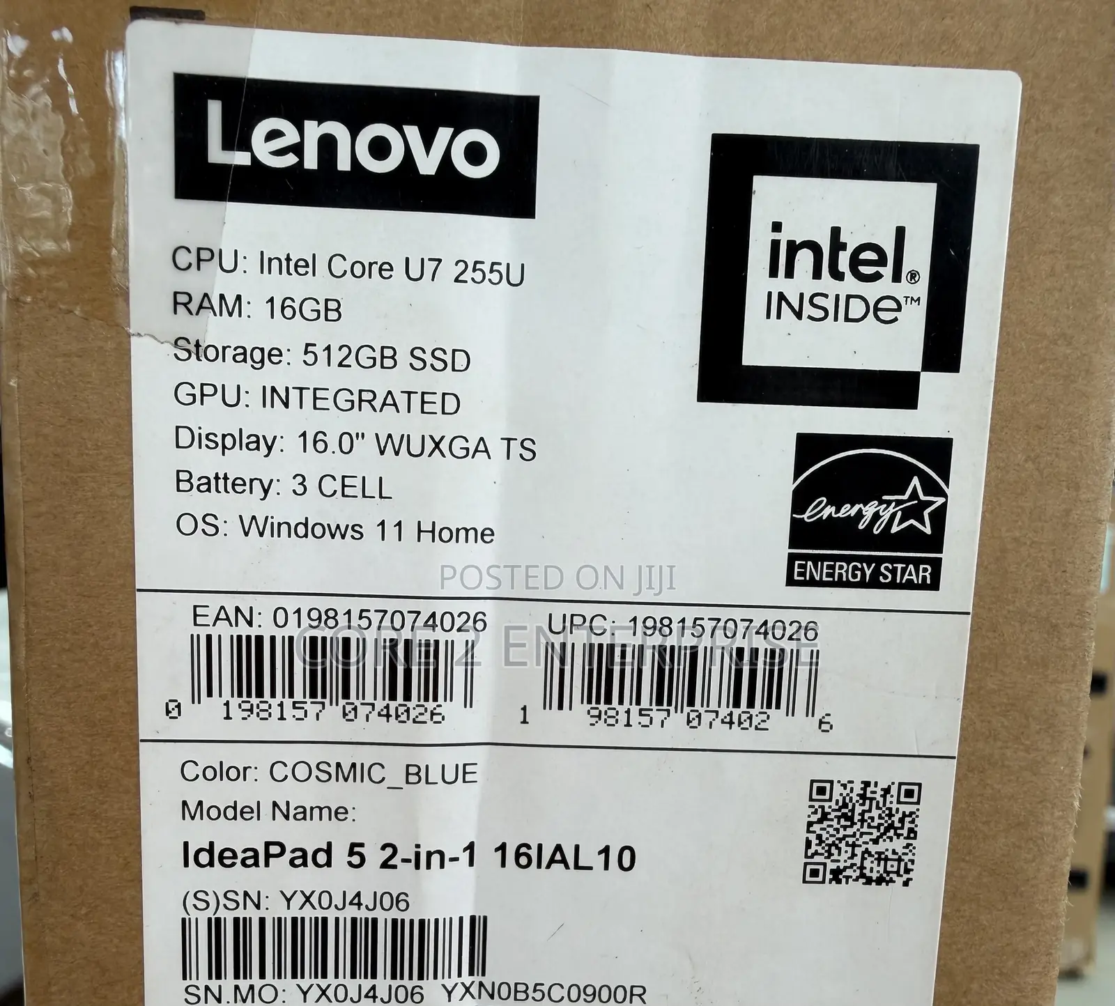 New Laptop Lenovo 16GB Intel Core 7 SSD 512GB