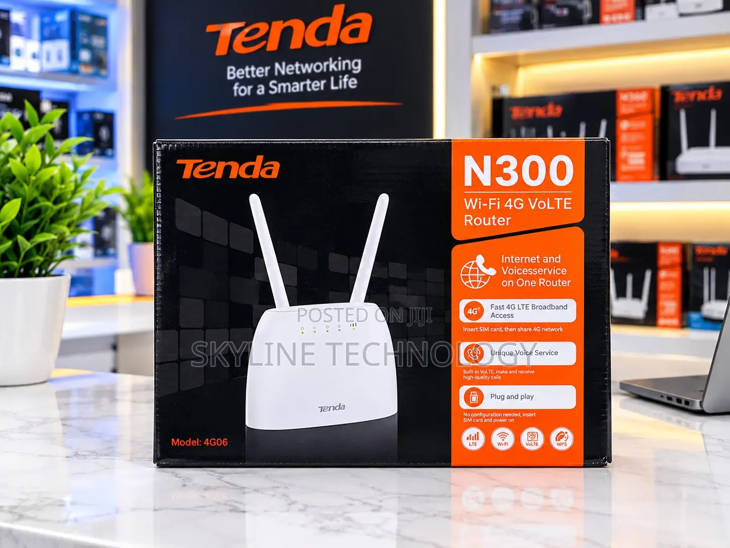 Tenda 4G06 N300 Wi-Fi 4G VoLTE Router