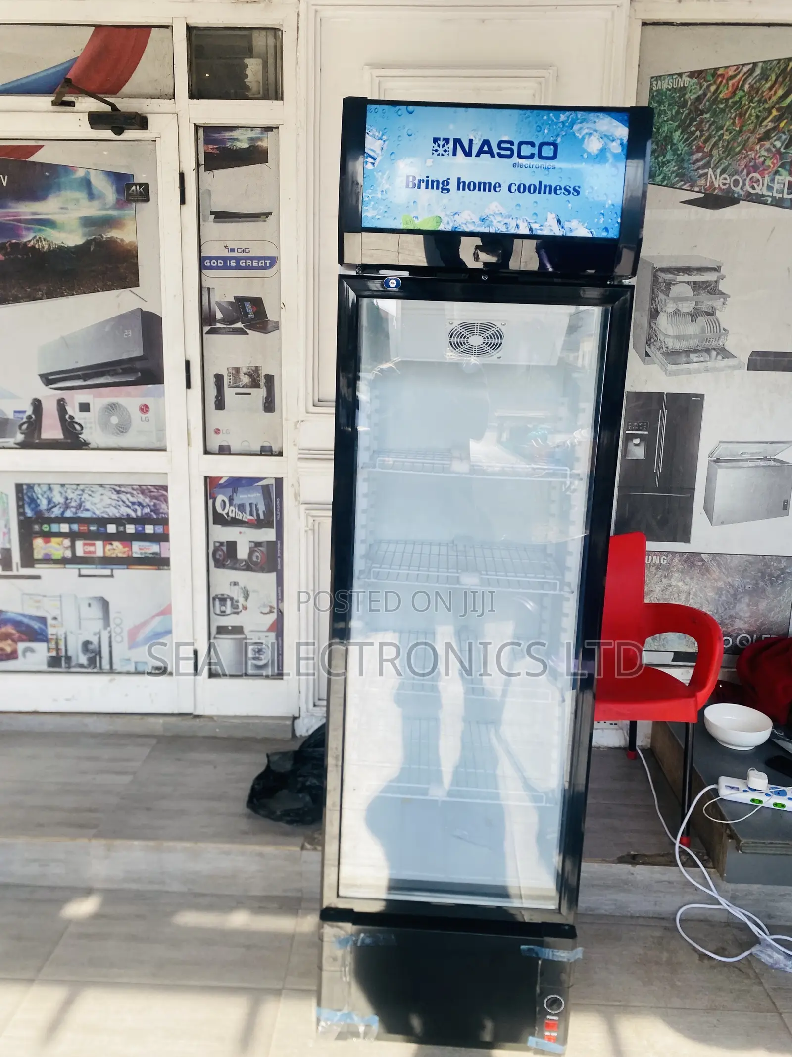 NAS-FL360-1DR With Glass Display Door Fridge