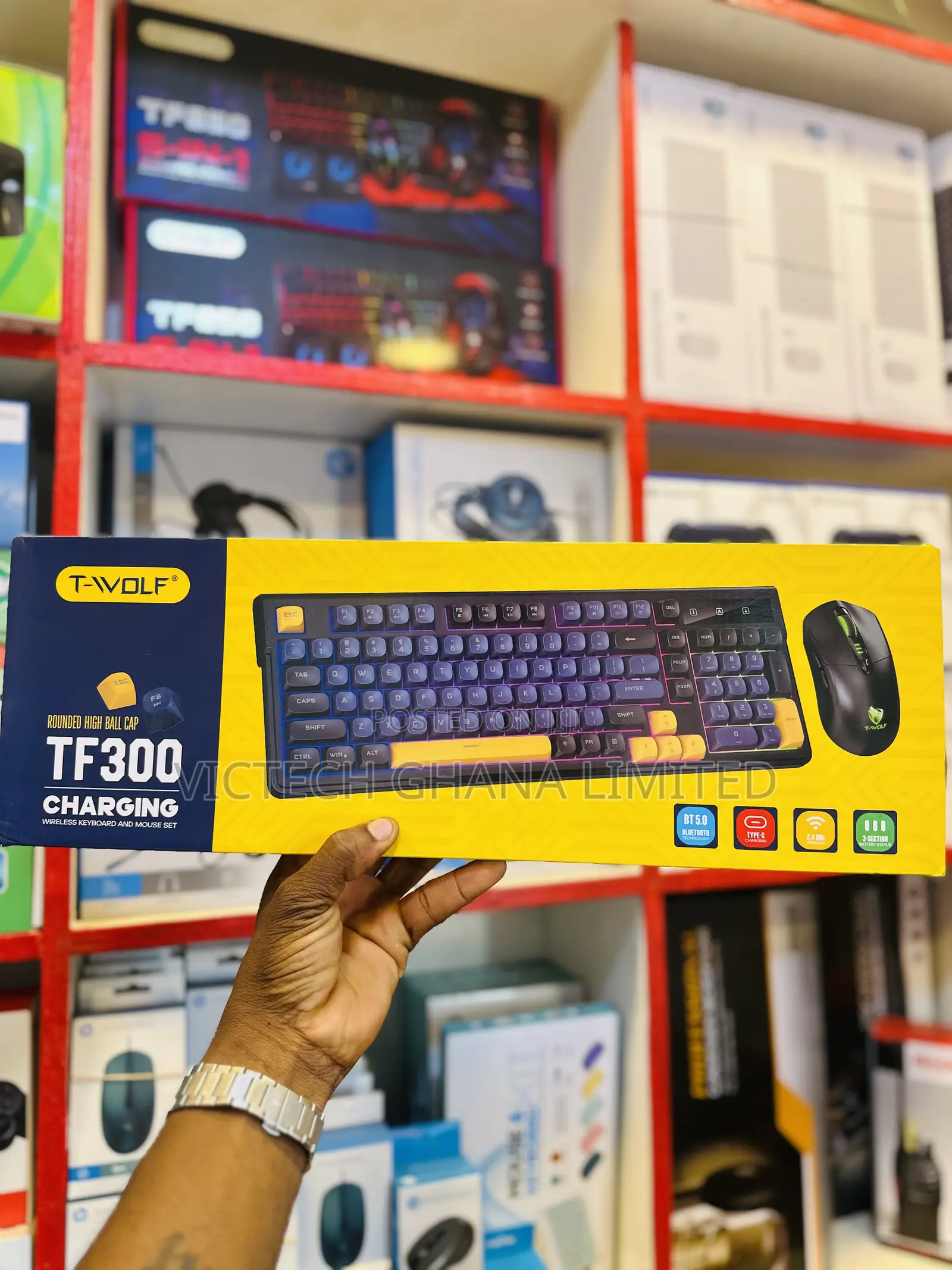 T-Wolf TF300 Wireless Charging Gaming Keyboard and Mouse Combo