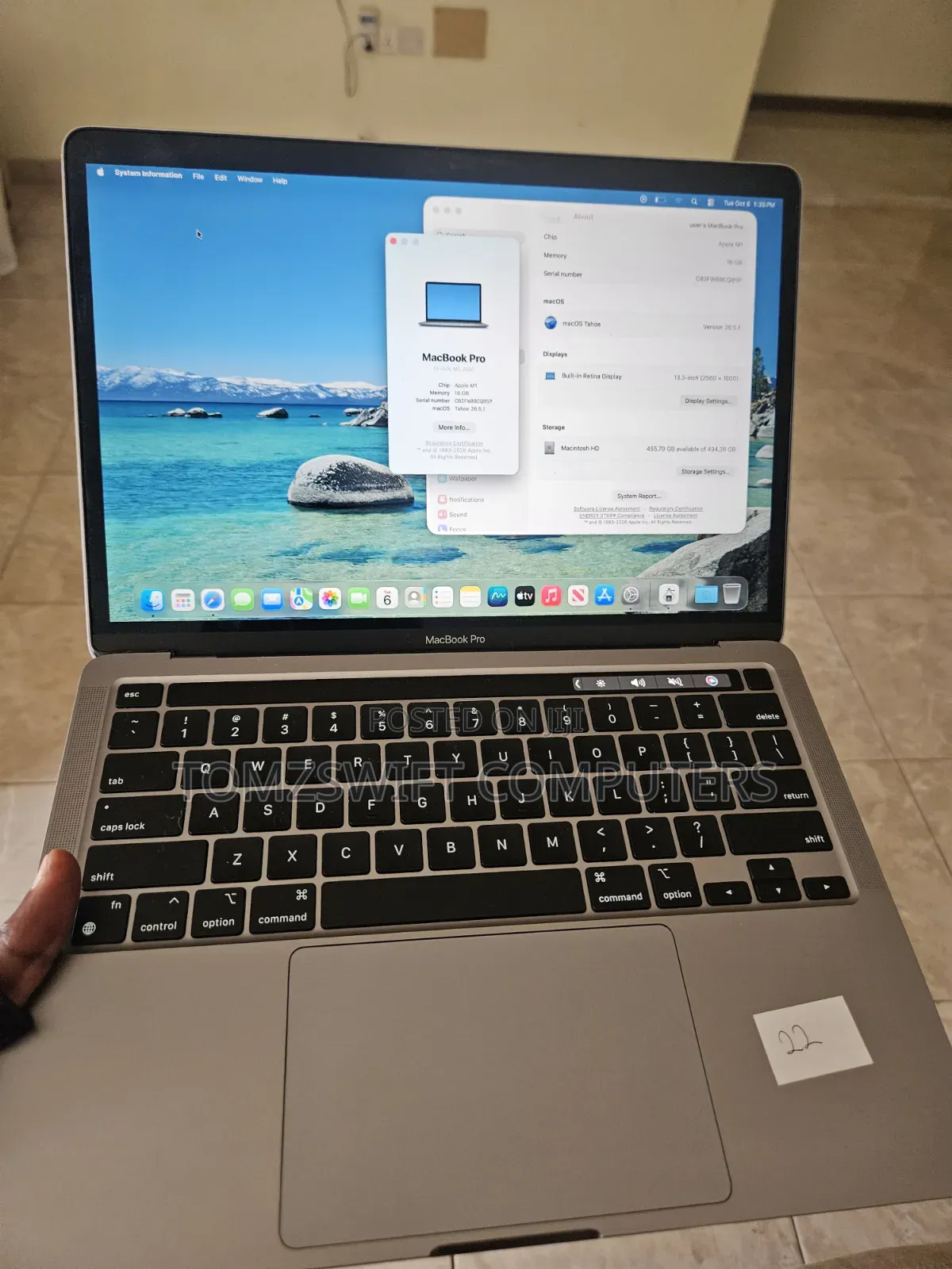 Laptop Apple MacBook Pro 2020 16GB Apple M1 SSHD (Hybrid) 512GB