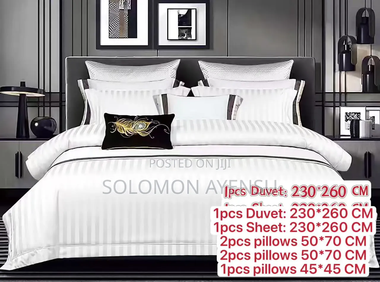 Royal Comfort Camel Gold Satin Striped Duvet & Sheet Set
