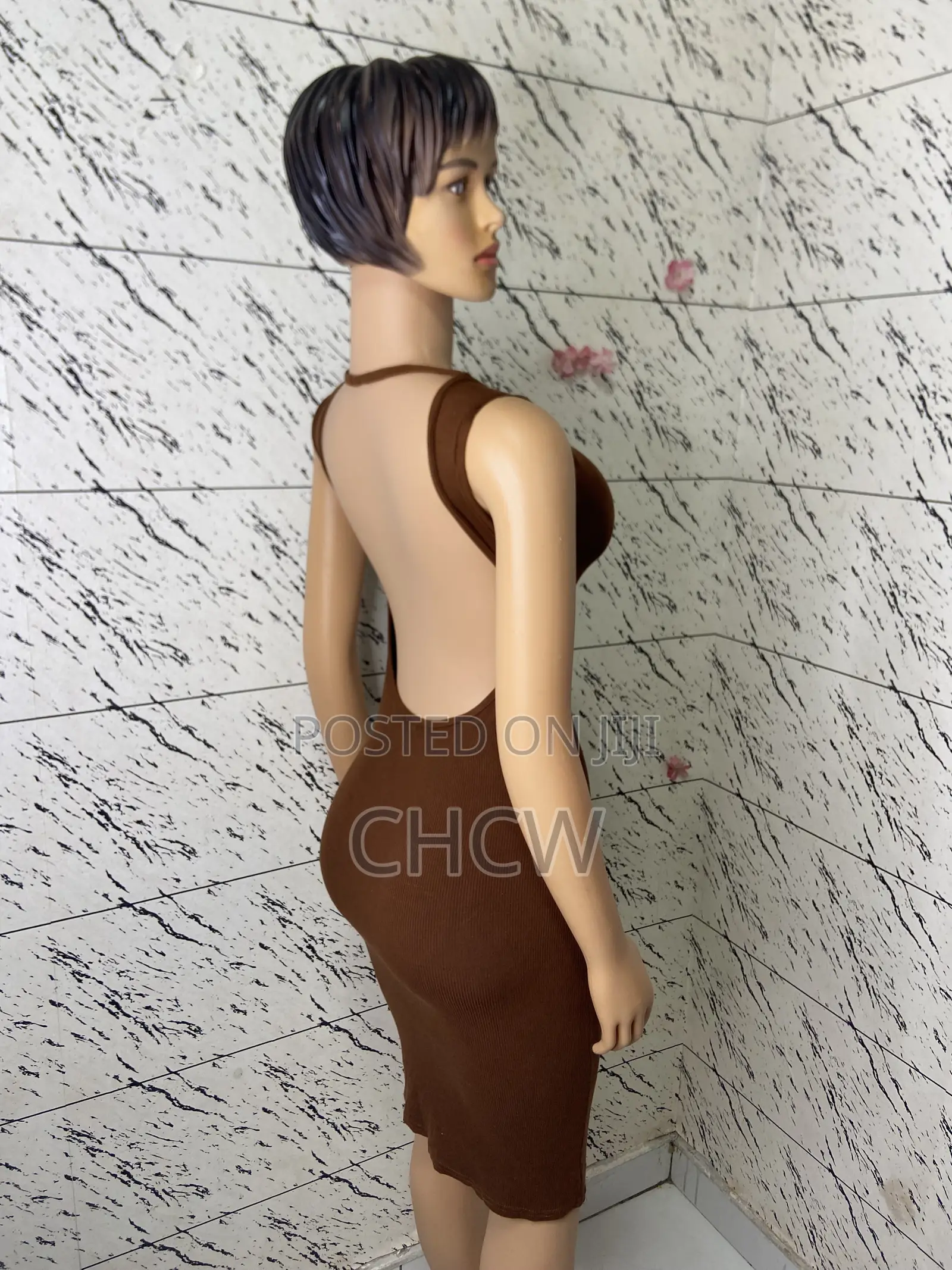 New Sexy Ladies Brown Dress and a Matching Ladies Bag Both for 100Gh
