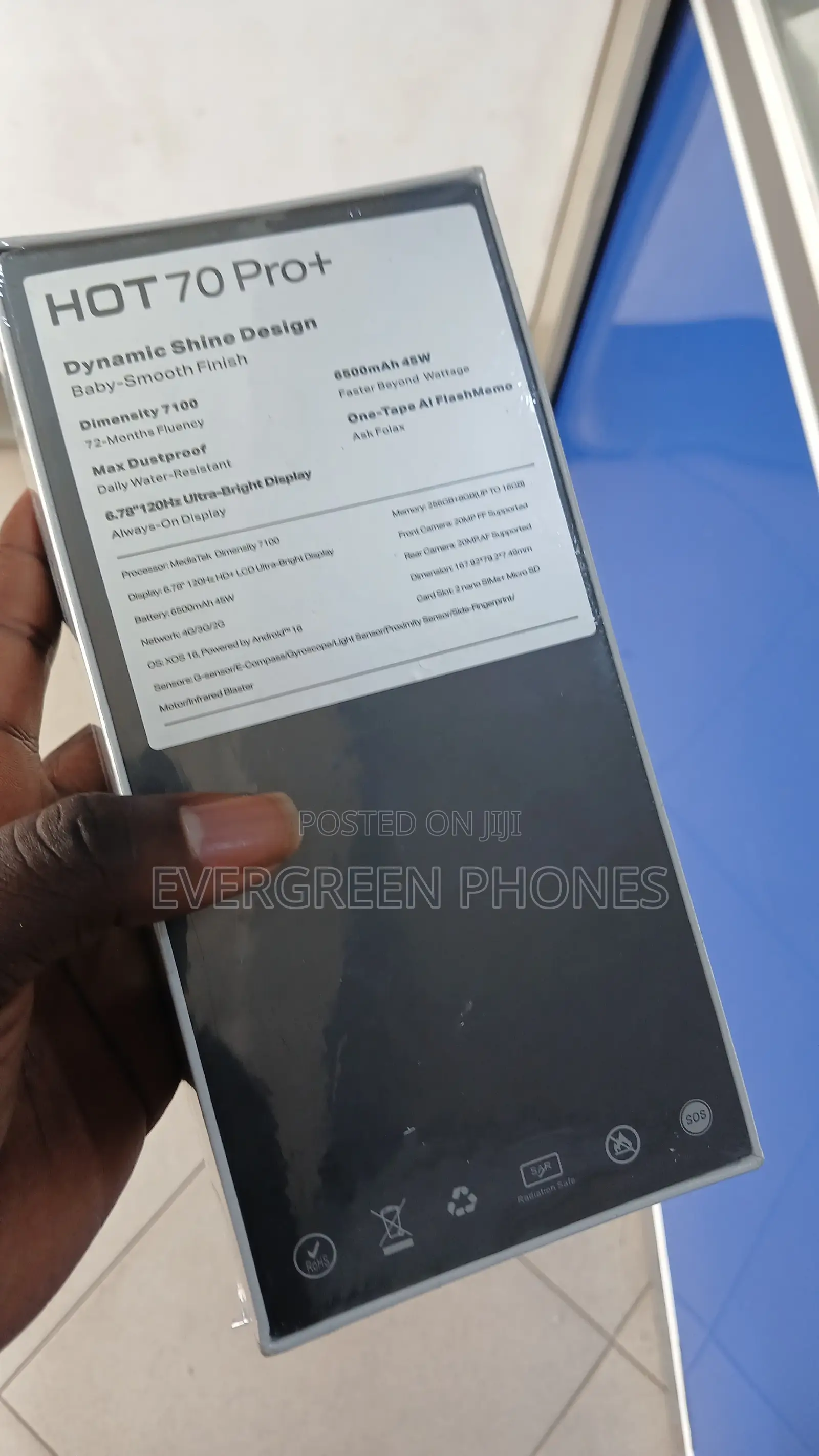 New Infinix Hot 70 Pro 5G+ 256 GB Black