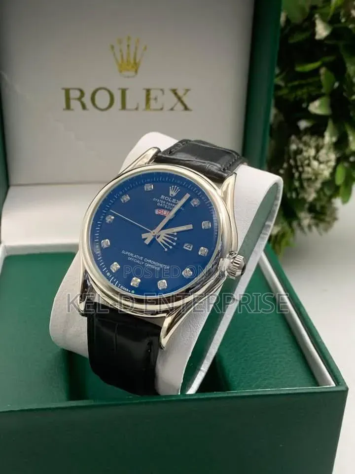Rolex Leather Strap Watch