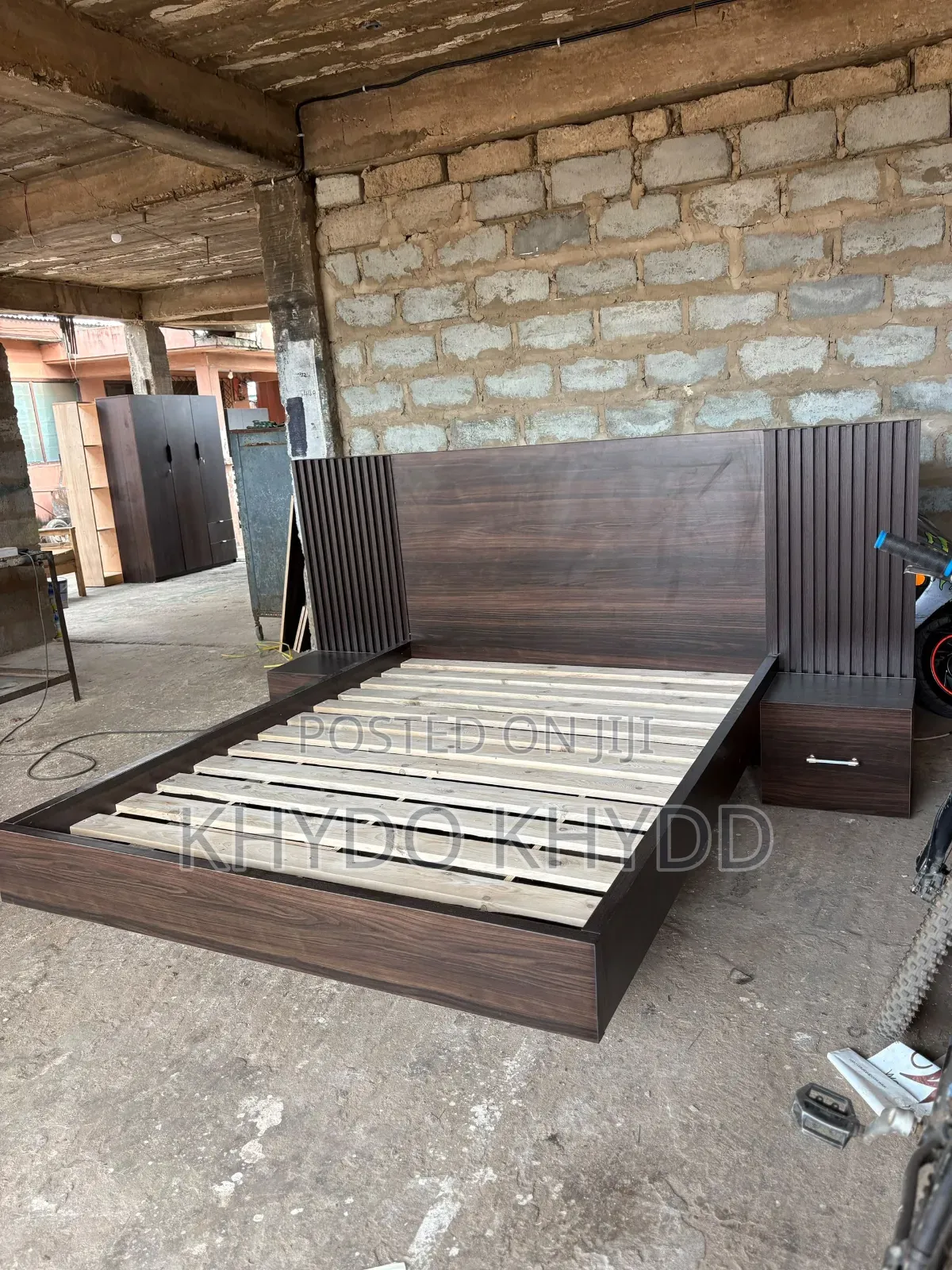 Floating Bed Frame With Side Drawers