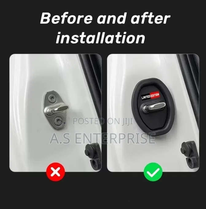 4pcs Silicone Car Door Lock Protective Cover Door Lock Shock Absorber