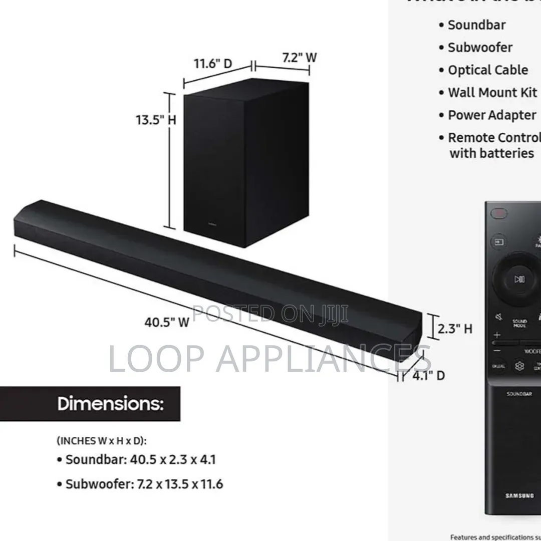 New 220 Watts Samsung HW-B750F 5.1-Channel Soundbar - B73MD